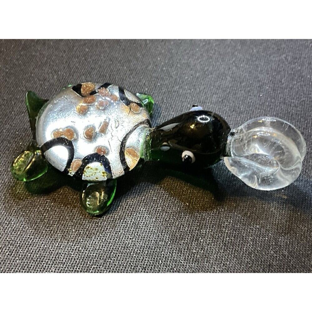 Hand Blown Glass Sea Turtle Pendant Murano